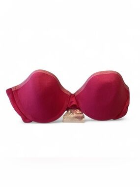 Strapless Molded Cup Bra in Berry Pink with Attached Adjustable Strapes